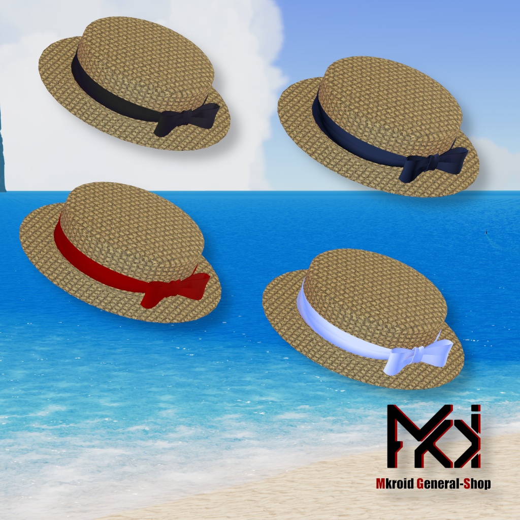 【VRChat想定】カンカン帽 (Boaterhat)【3Dモデル】