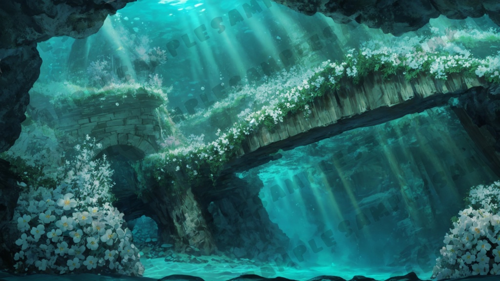 【背景画像】深海に沈んだ街並み 6種