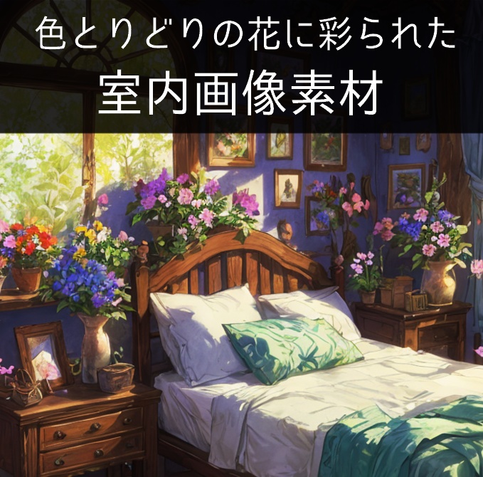 【背景画像】花が咲き乱れる部屋 4種+オマケ