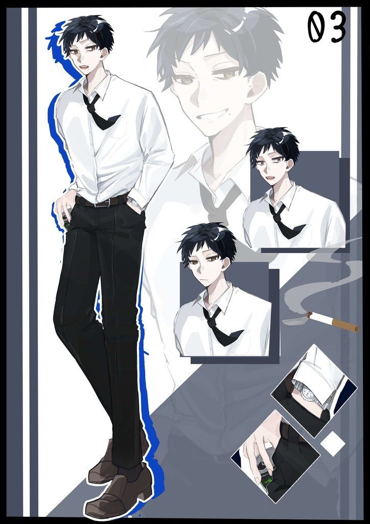 【立ち絵販売】短髪スーツ男性