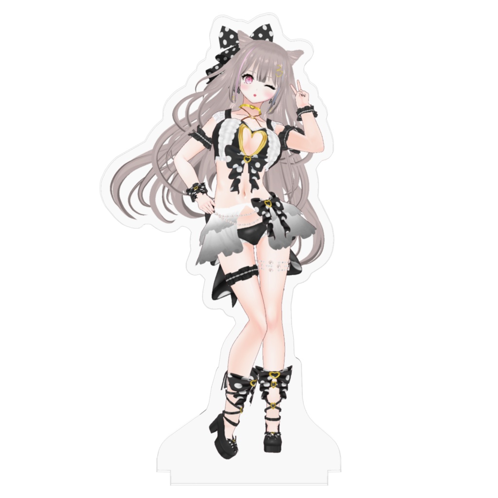 《愛月ここあ》Black ver. アクリルスタンド (Black ver.Acrylic Display Stand.)《AitukiCocoa》