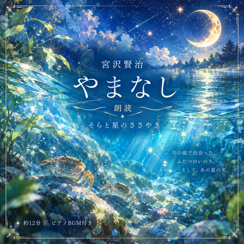 【音声朗読】宮沢賢治『やまなし』 〜水底の星と、二匹のカニの物語〜（BGM付き）