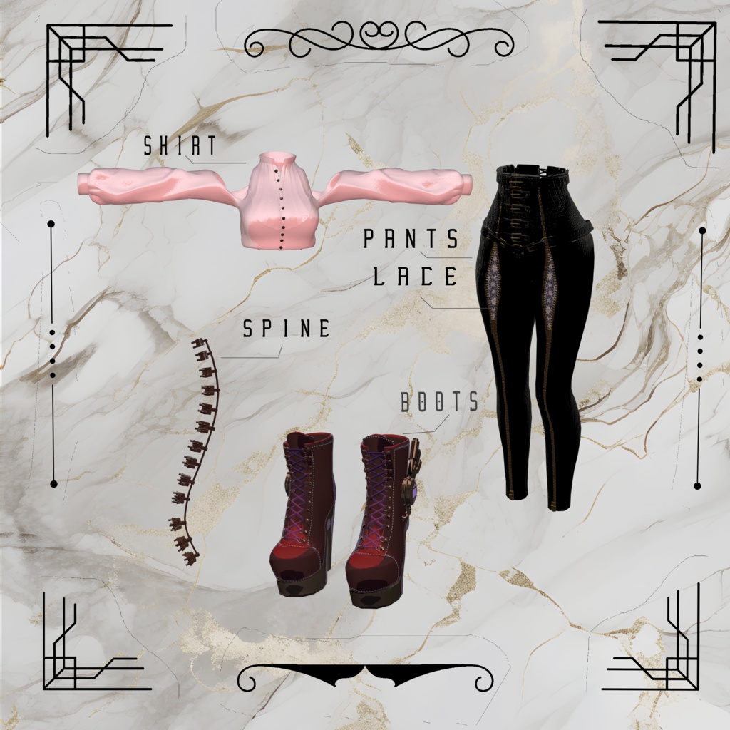 patchwork pants&shirt