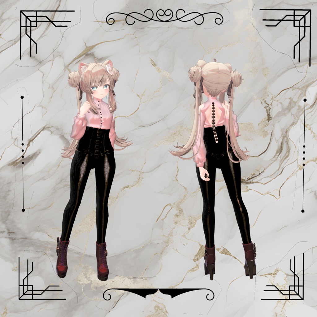 patchwork pants&shirt