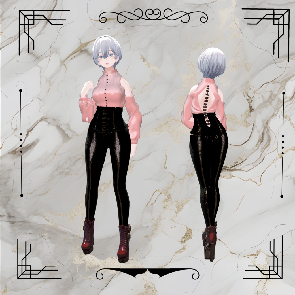 patchwork pants&shirt