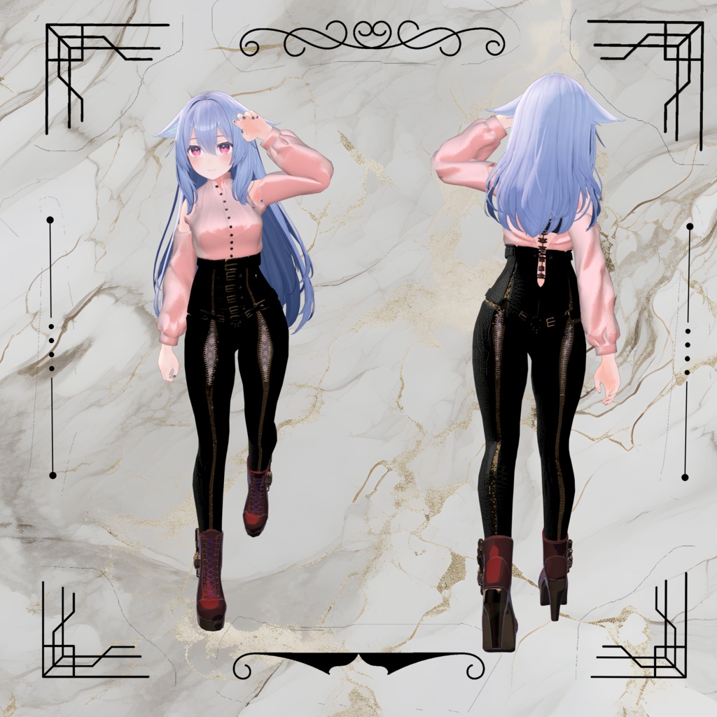 patchwork pants&shirt