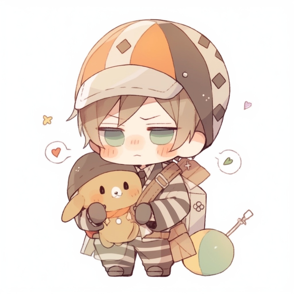 【ミニキャラ素材】おやすみ準備中のねむねむキャラ(パジャマ姿 / 5点セット / 商用OK)