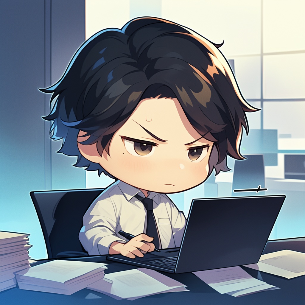 ゆるっと働く癒しのビジネスマンちびキャラ素材5種セットver.2【デスクワーク・通勤・休憩中など】