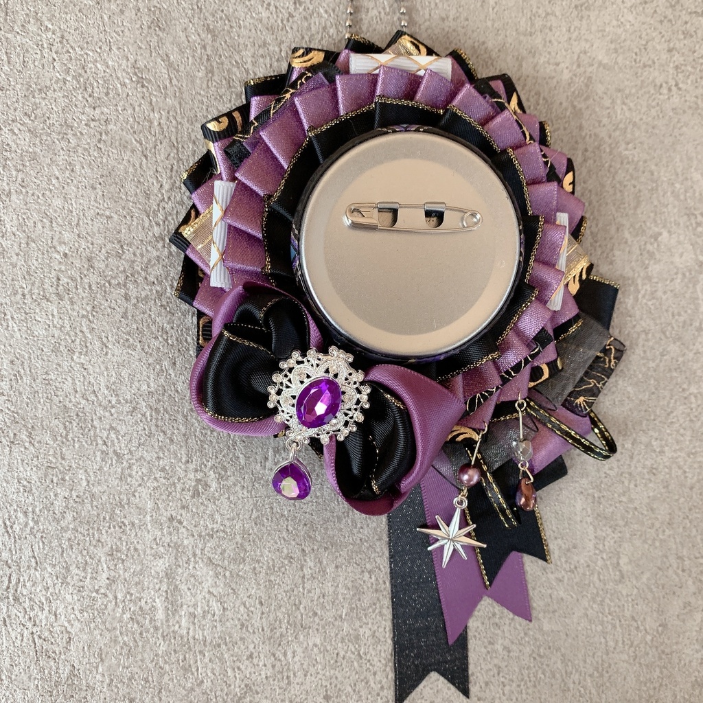 痛ロゼット♪紫×黒　50-54mm