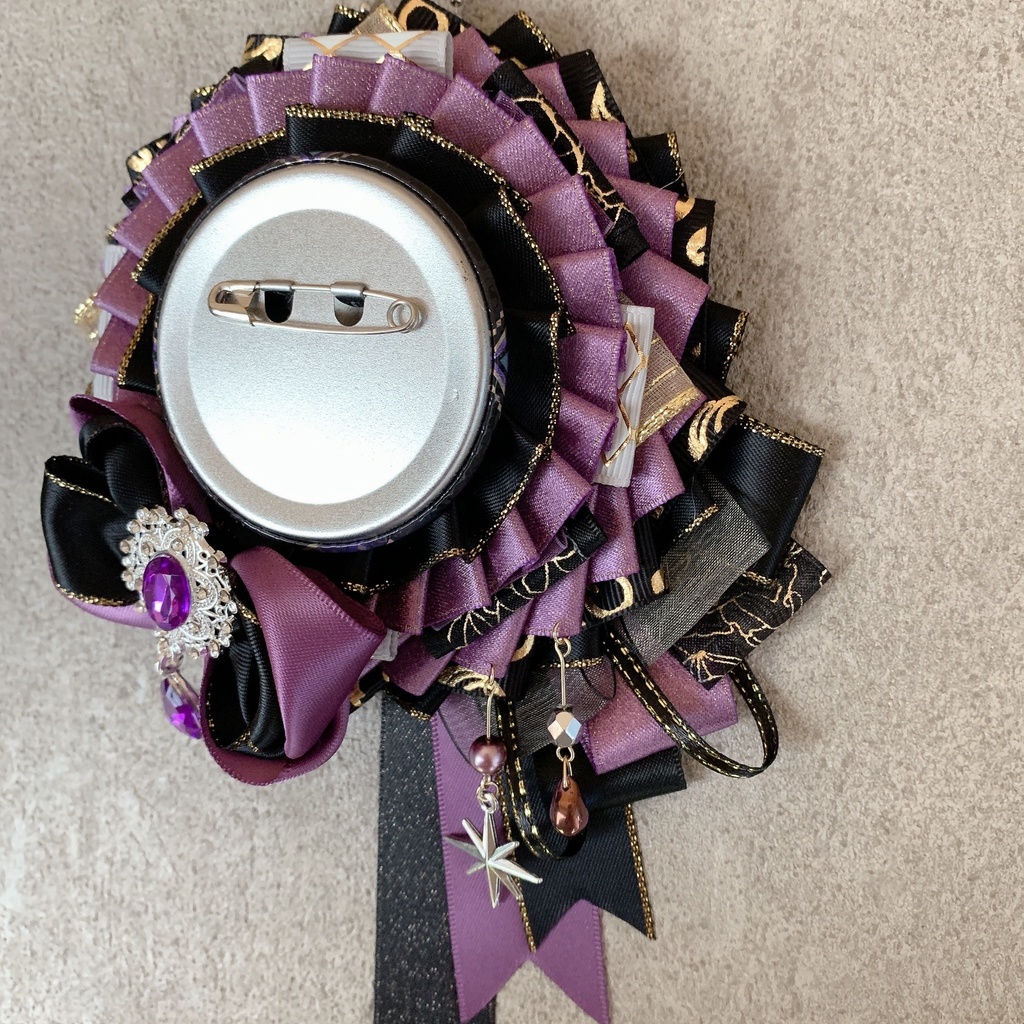 痛ロゼット♪紫×黒 50-54mm
