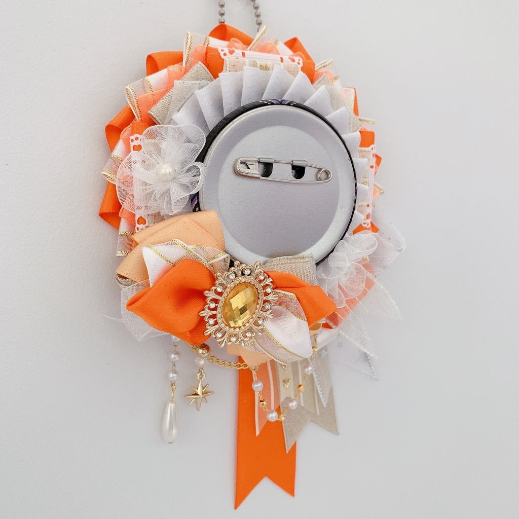 痛ロゼット♪オレンジ×白 50-54mmほど