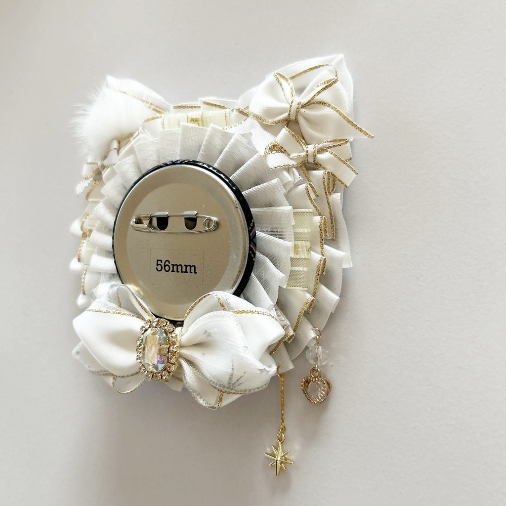 ねこちゃんロゼット 白♪50-65mm