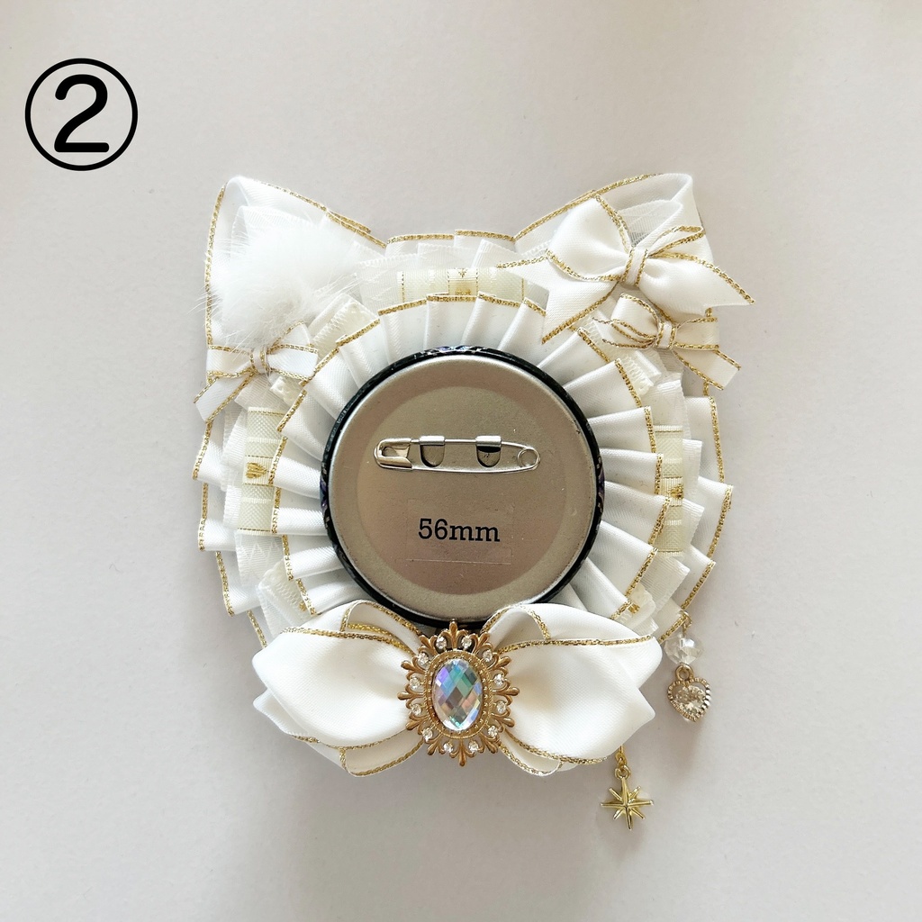 ねこちゃんロゼット 白♪50-65mm