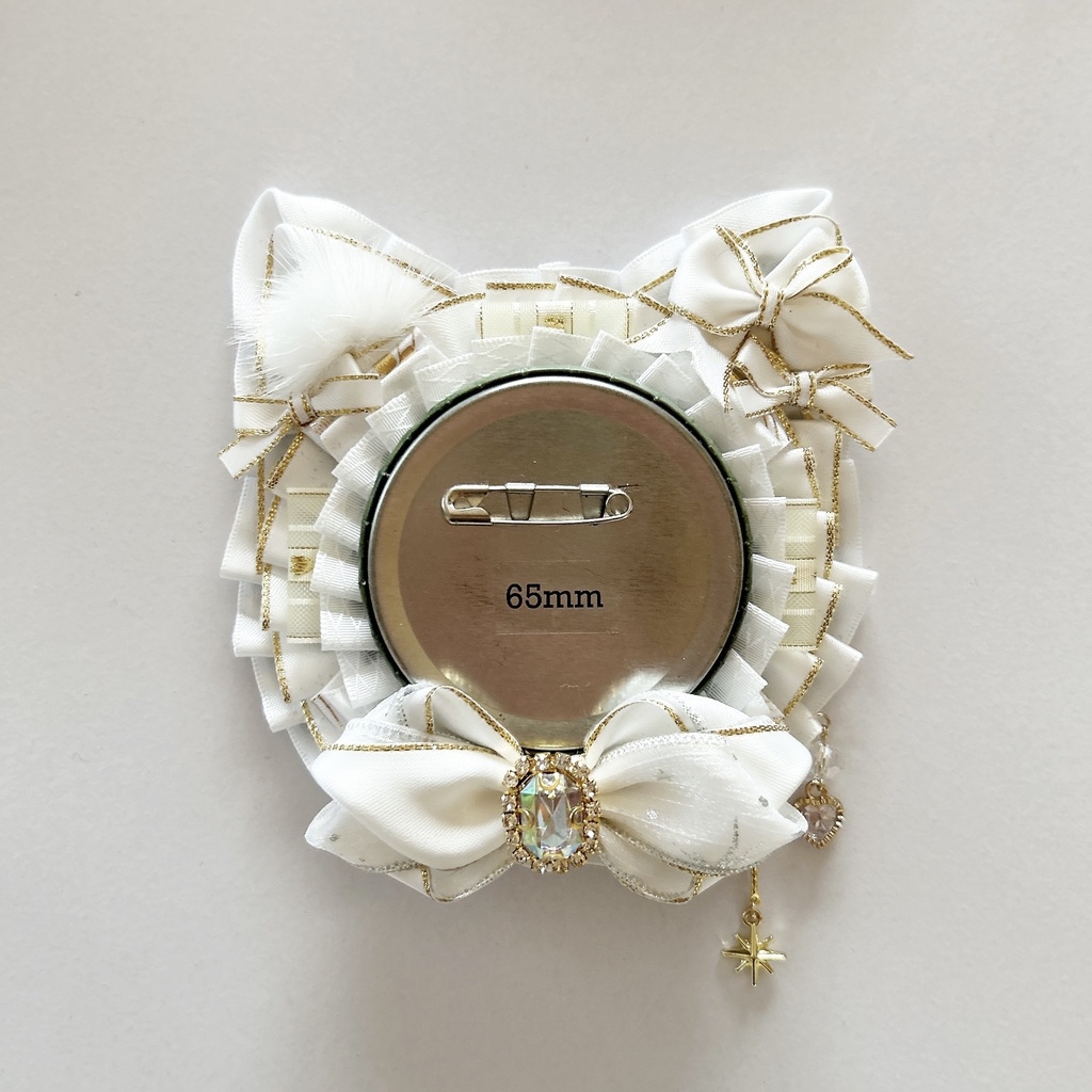 ねこちゃんロゼット 白♪50-65mm