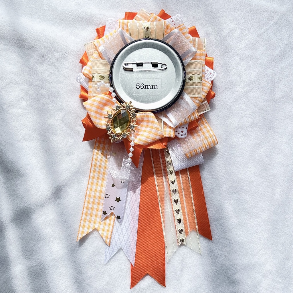 痛ロゼット♪チェック柄 50-60mmほど缶バッジ用