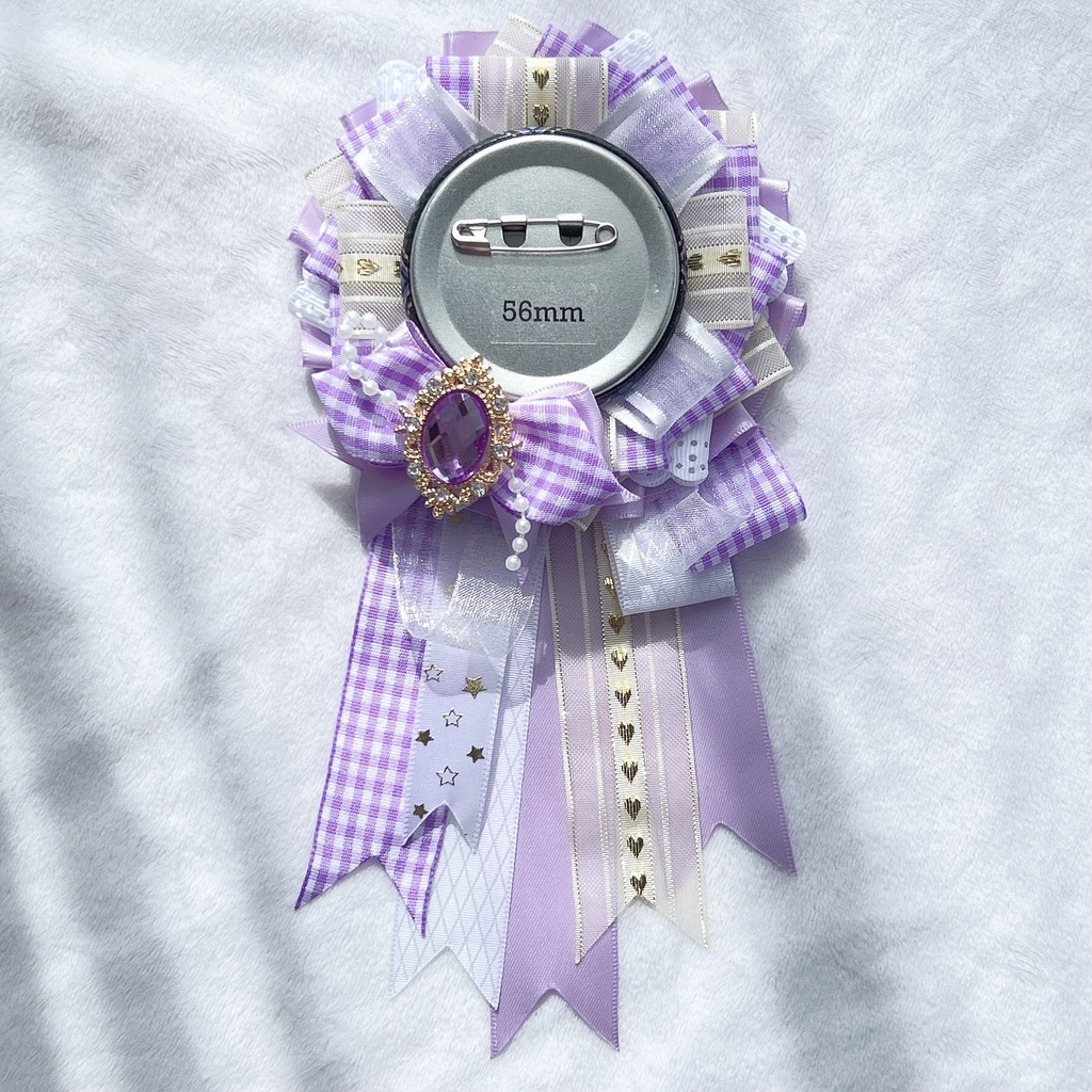 痛ロゼット♪チェック柄 50-60mmほど缶バッジ用