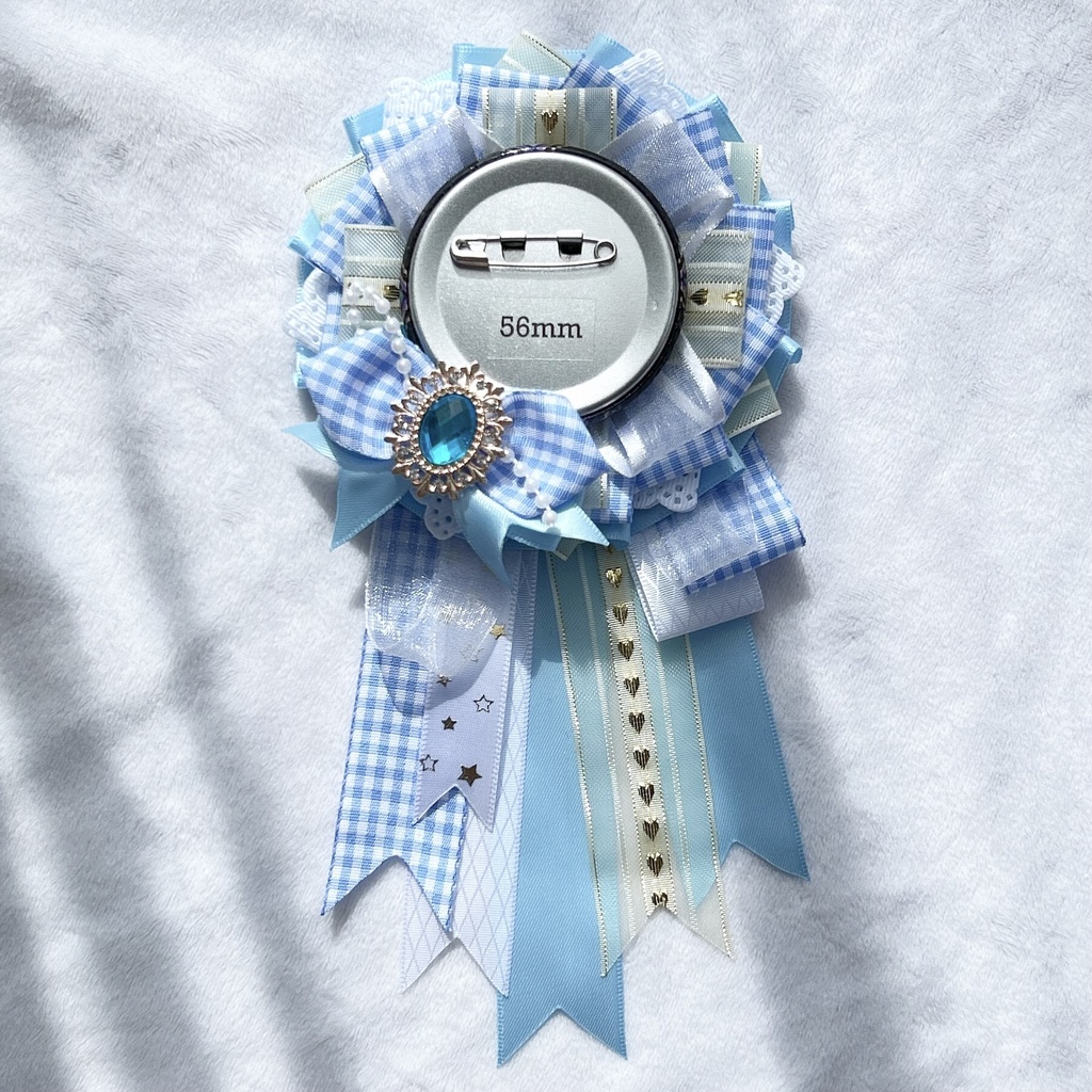 痛ロゼット♪チェック柄 50-60mmほど缶バッジ用