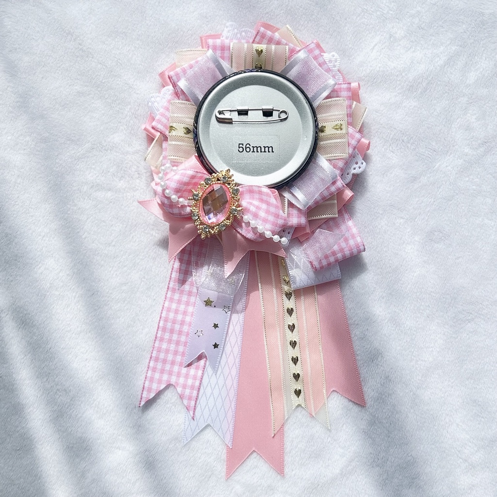 痛ロゼット♪チェック柄 50-60mmほど缶バッジ用