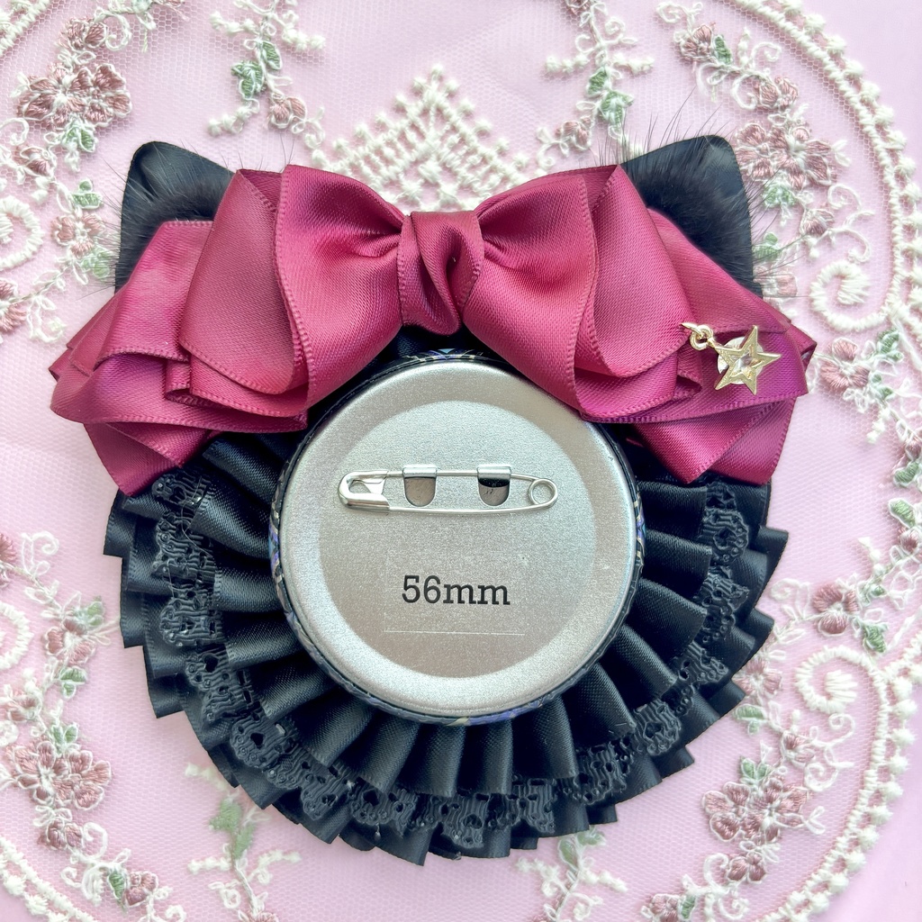 ふりふりねこちゃんロゼット♪56mm