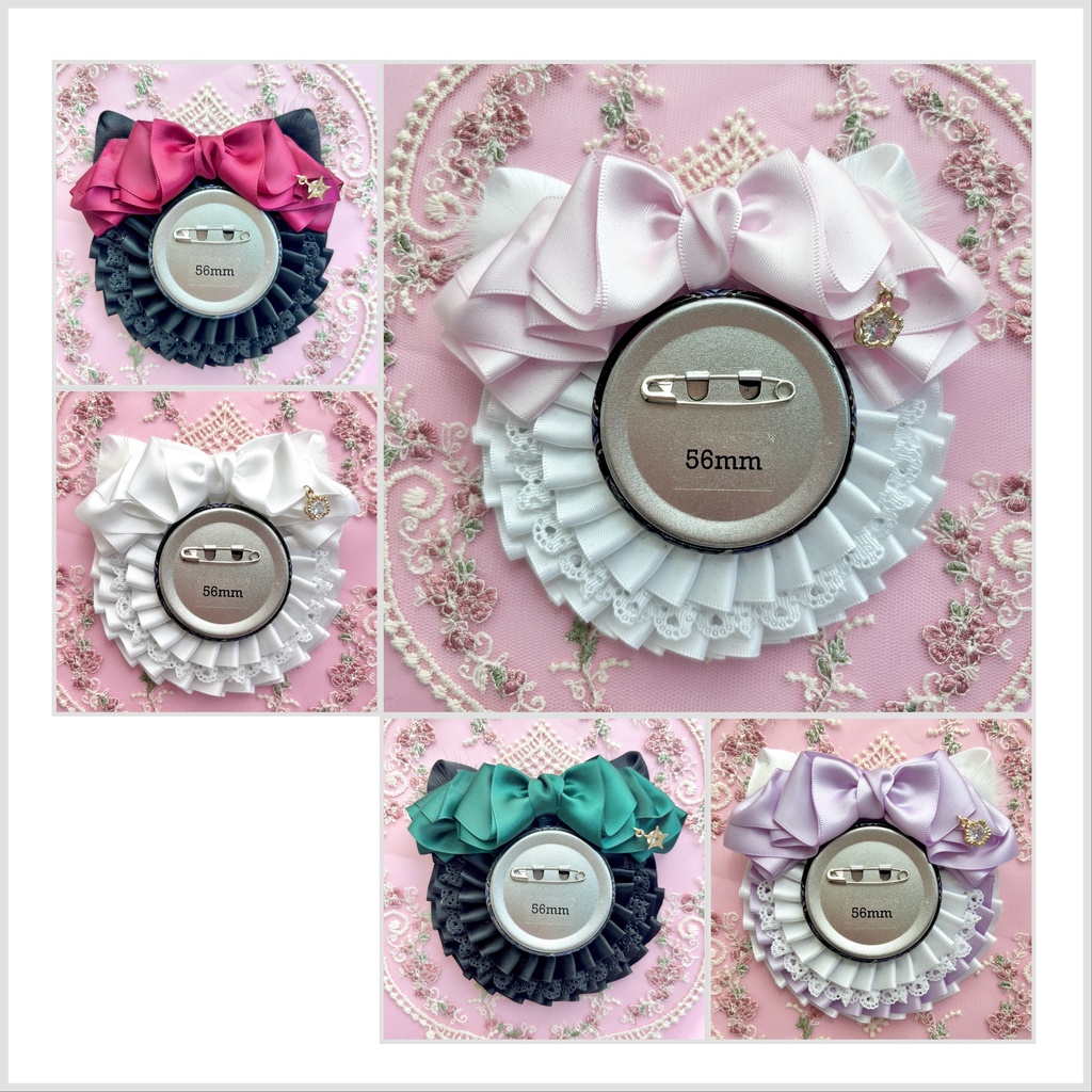 ふりふりねこちゃんロゼット♪56mm