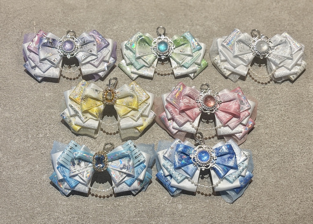 きらきらリボンチャーム　小　パール付