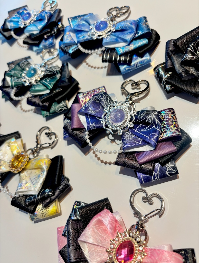 きらきらリボンチャーム小 黒系