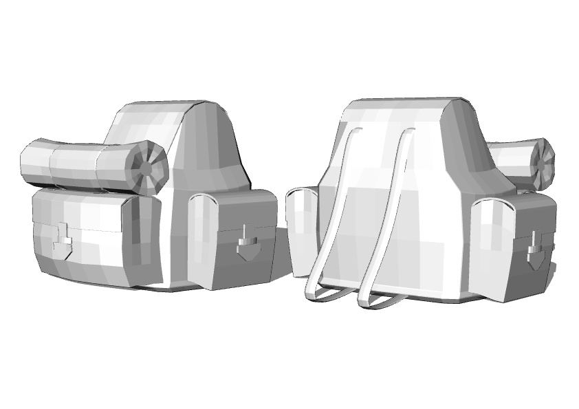 3Dモデル_旅人バッグ