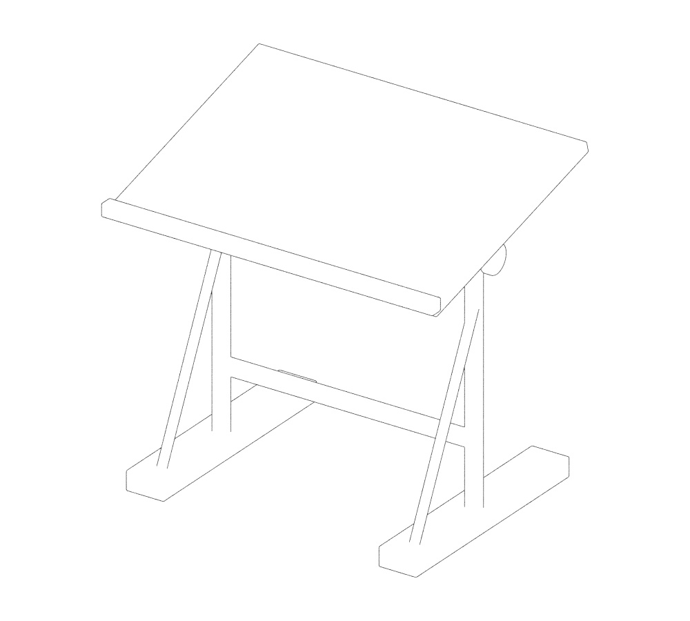 傾斜式製図台(15度・静止)|3D素材1種|Blender・FBX・GLB・OBJ