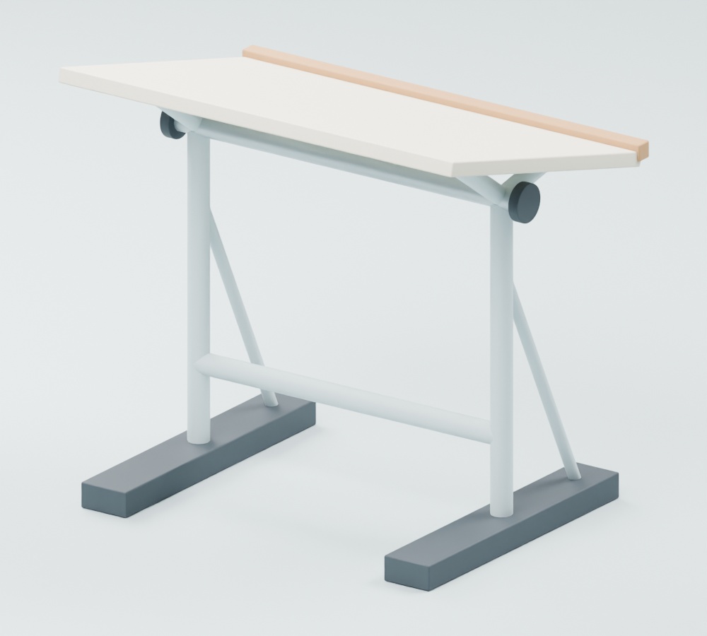 傾斜式製図台(15度・静止)|3D素材1種|Blender・FBX・GLB・OBJ
