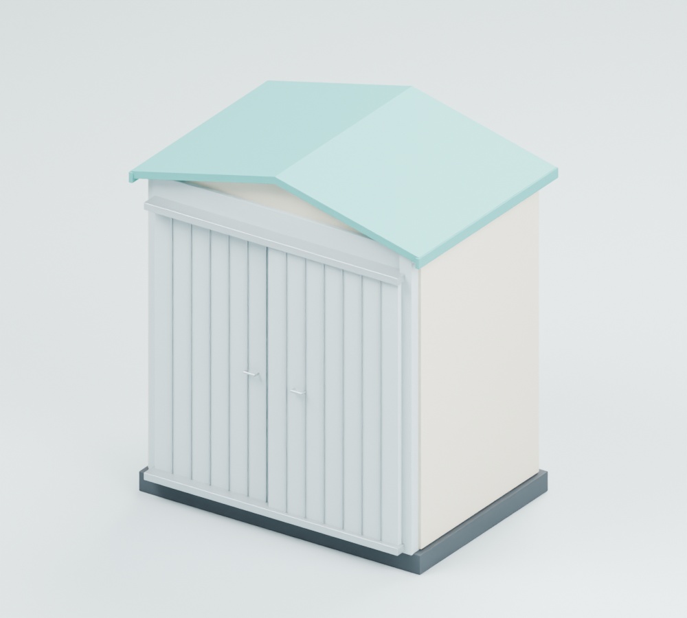 切妻屋根の小型物置|静止3D素材1種|Blender・FBX・GLB・OBJ