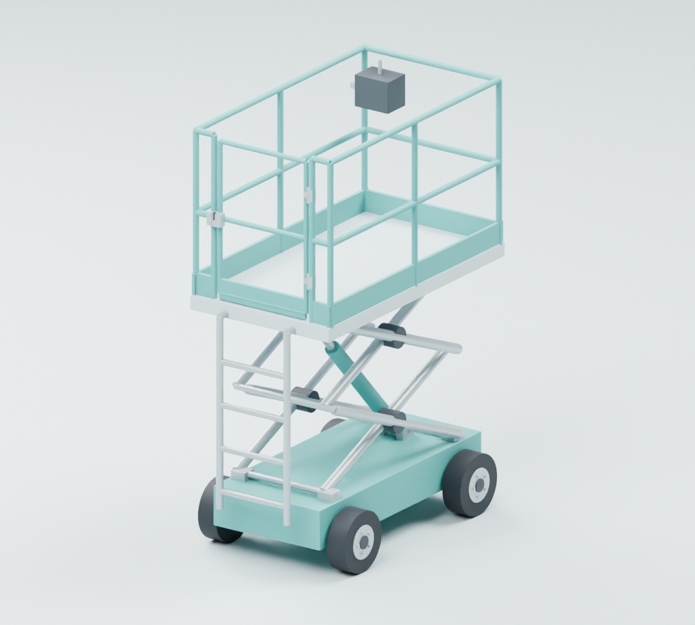 自走式シザーリフト|静止3D素材1種|Blender・FBX・GLB・OBJ