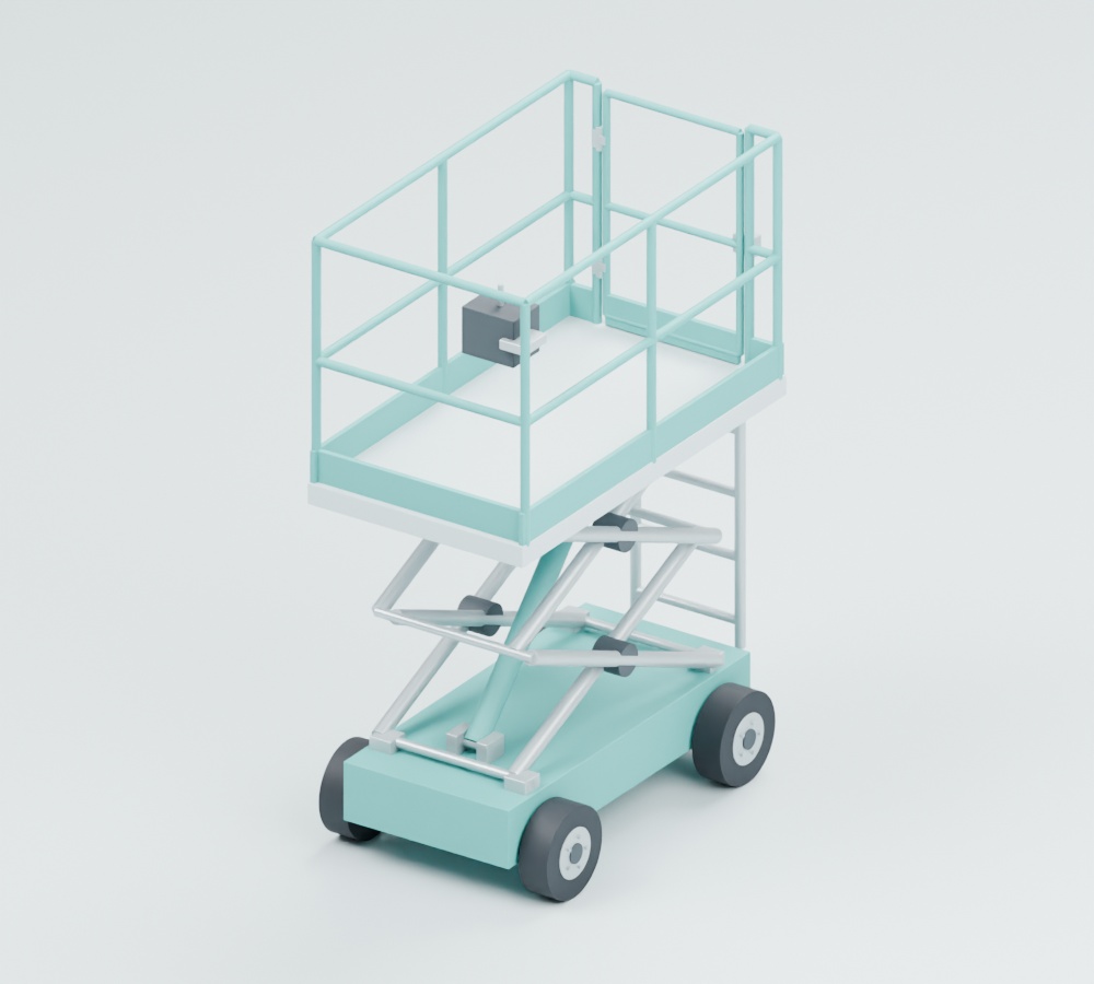 自走式シザーリフト|静止3D素材1種|Blender・FBX・GLB・OBJ