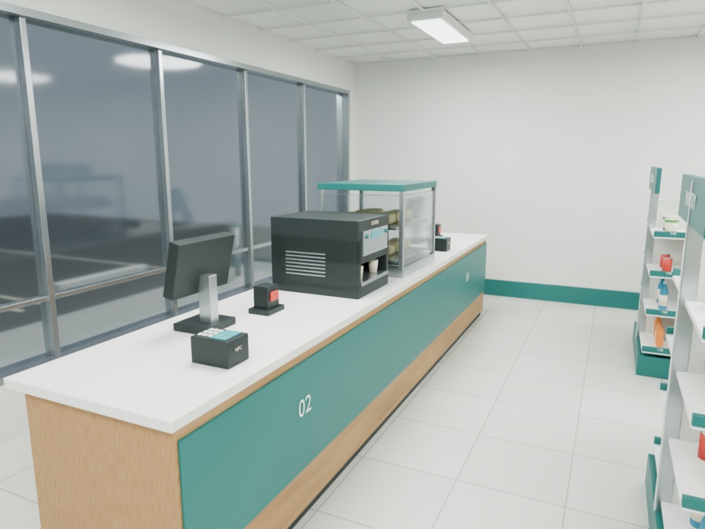 架空コンビニ 外観・内観セット|静止3D素材|Blender・FBX・GLB