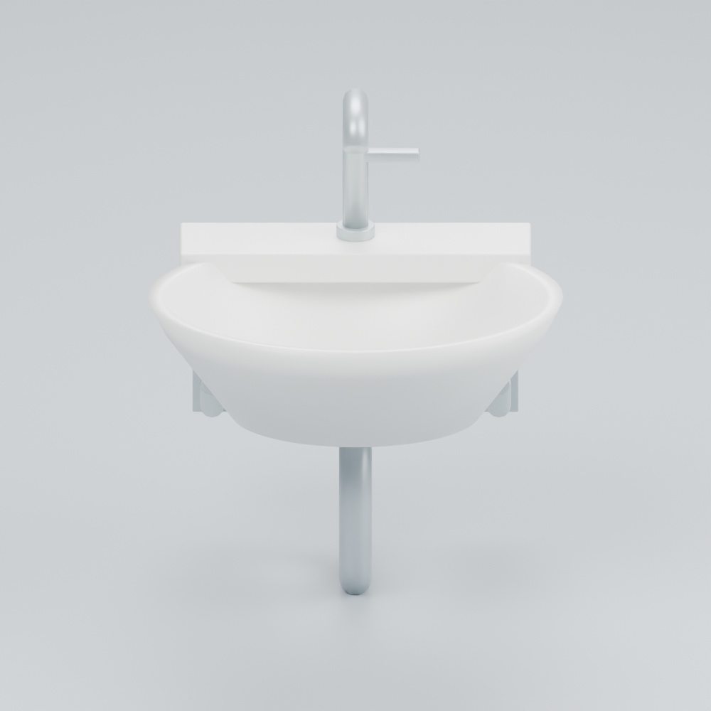 壁付け手洗い器|静止3D素材1種|Blender・FBX・GLB・OBJ