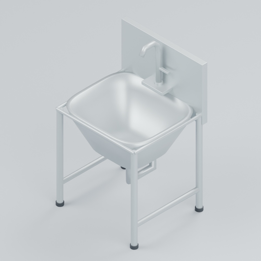 深型掃除用流し｜静止3D素材1種｜Blender・FBX・GLB・OBJ