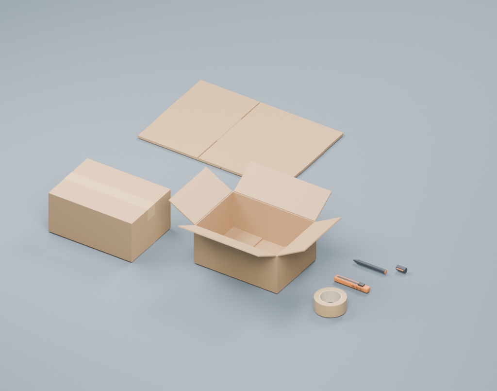 荷造り小物セット|箱・テープ・カッター・マーカー