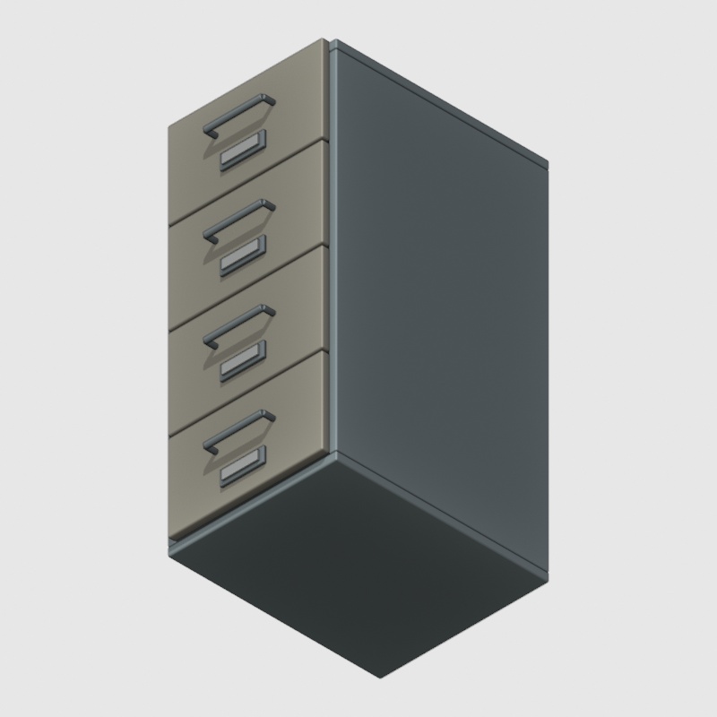 書類キャビネット|静止3D素材1種|Blender・FBX・GLB・OBJ