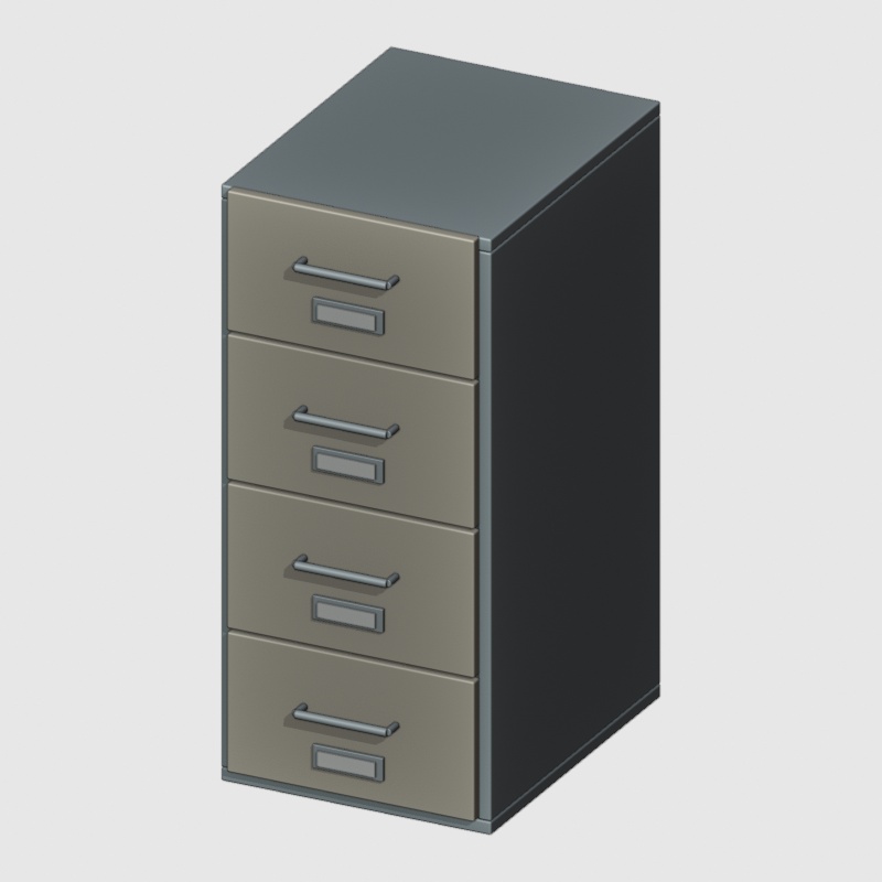 書類キャビネット｜静止3D素材1種｜Blender・FBX・GLB・OBJ