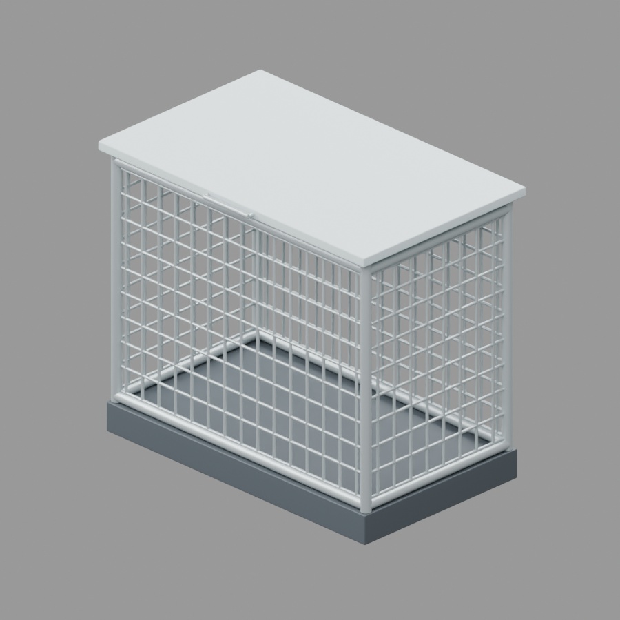 屋外ごみ集積ケージ｜静止3D素材｜Blender・FBX・GLB