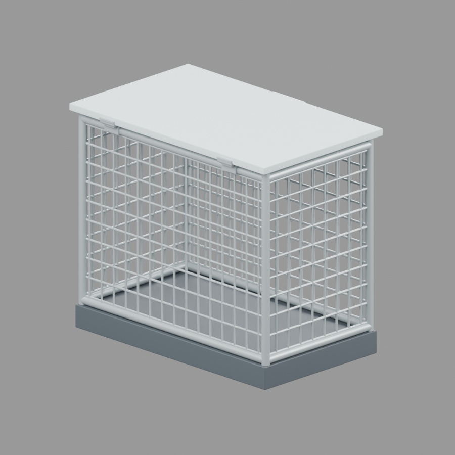屋外ごみ集積ケージ|静止3D素材|Blender・FBX・GLB