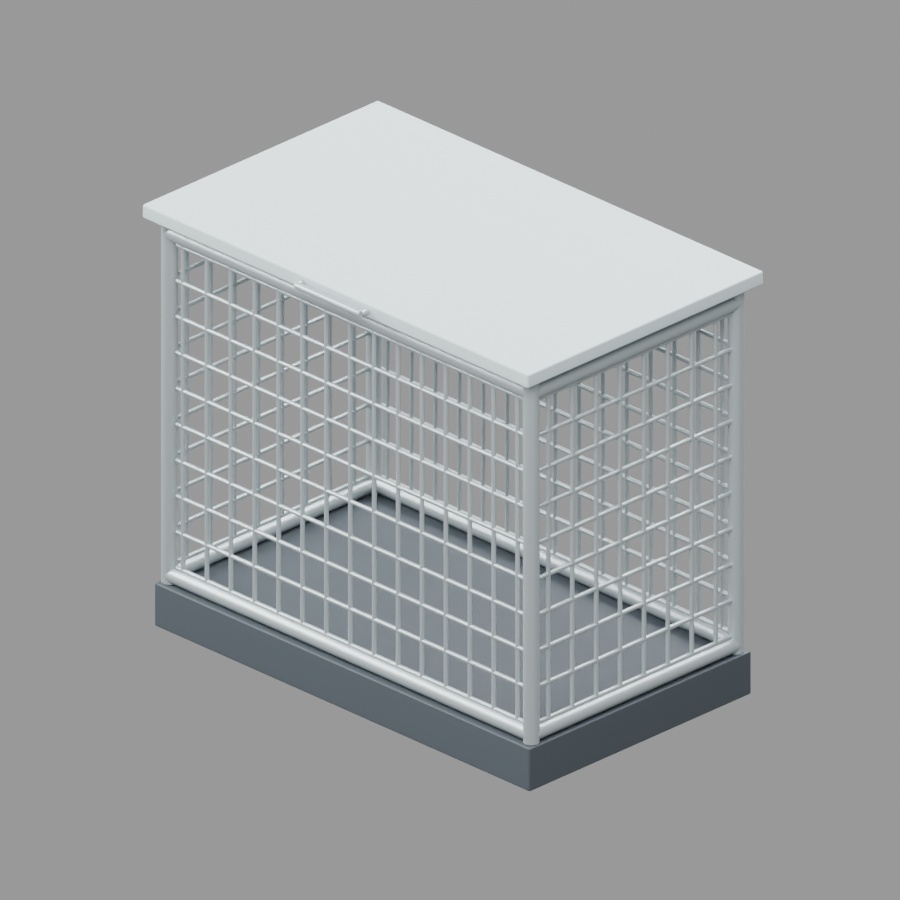 屋外ごみ集積ケージ|静止3D素材|Blender・FBX・GLB
