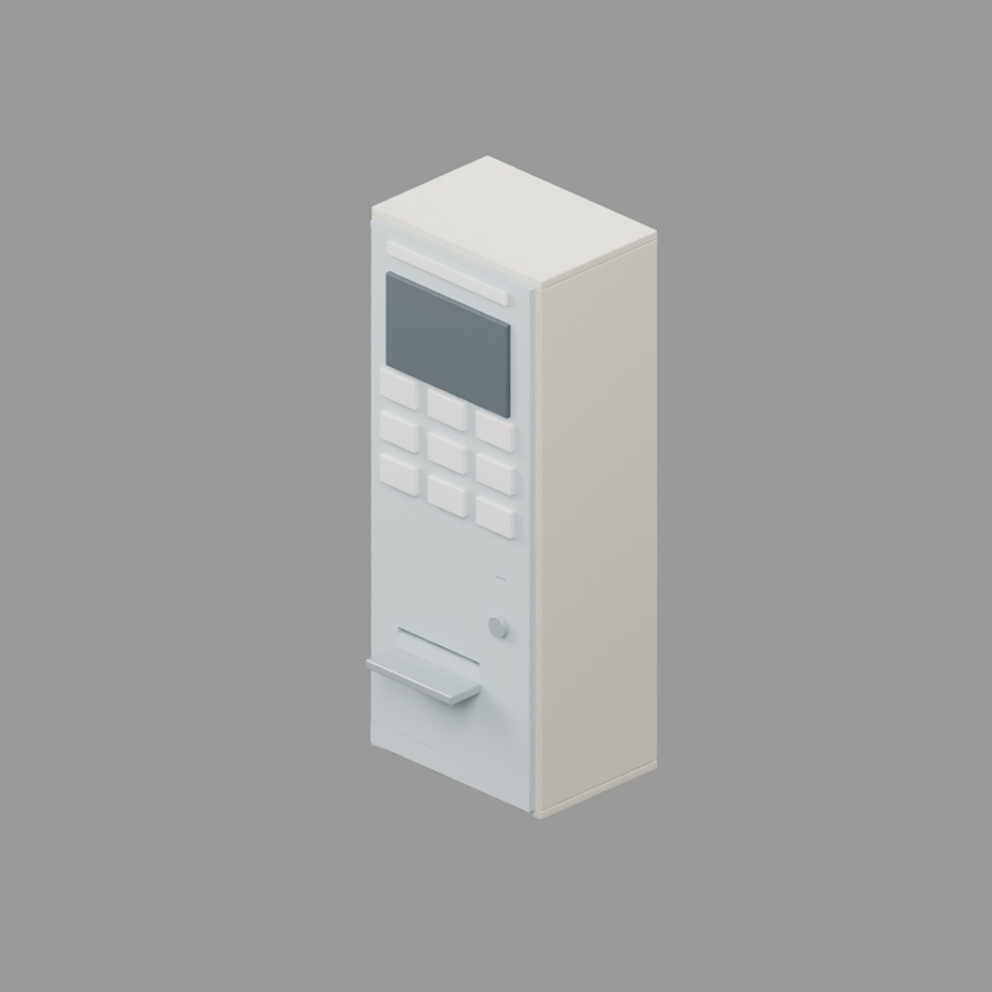 汎用券売機|静止3D素材|Blender・FBX・GLB