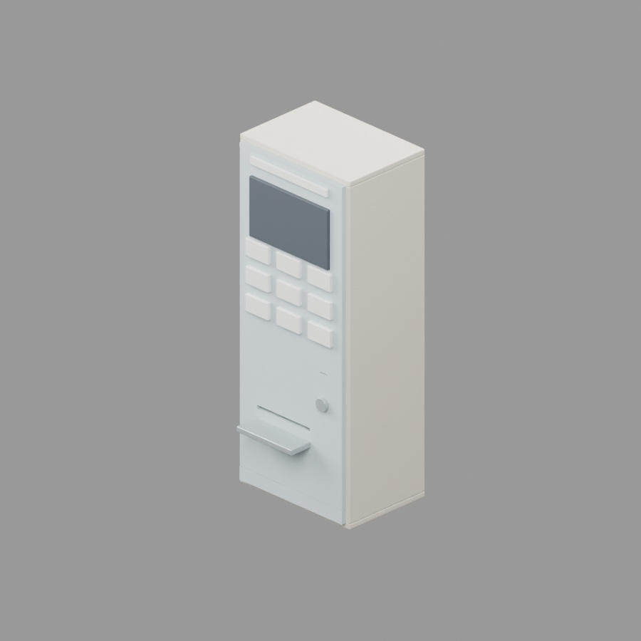 汎用券売機|静止3D素材|Blender・FBX・GLB