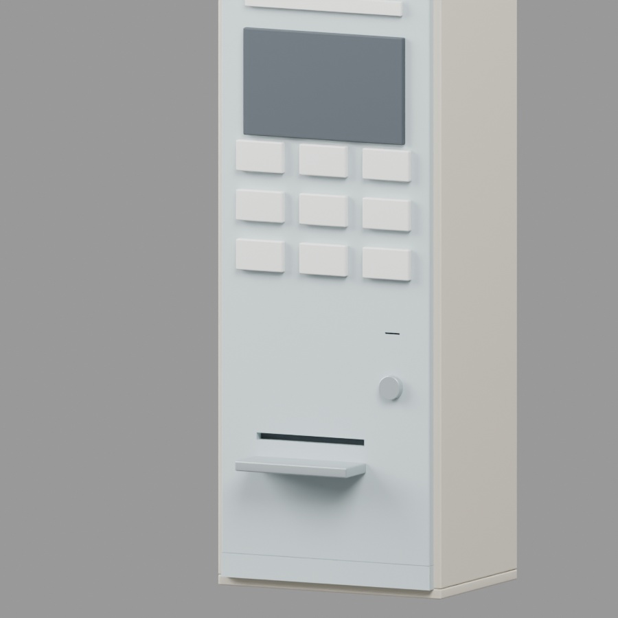汎用券売機|静止3D素材|Blender・FBX・GLB
