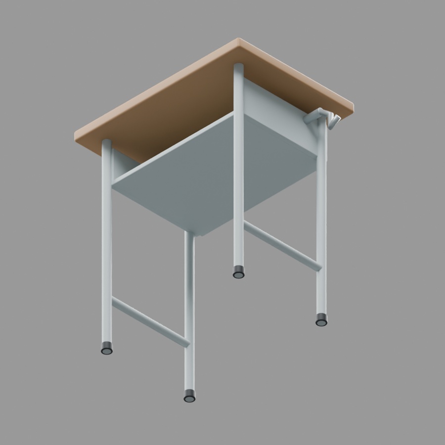 学校の机|静止3D素材|Blender・FBX・GLB