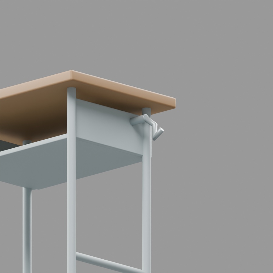 学校の机|静止3D素材|Blender・FBX・GLB