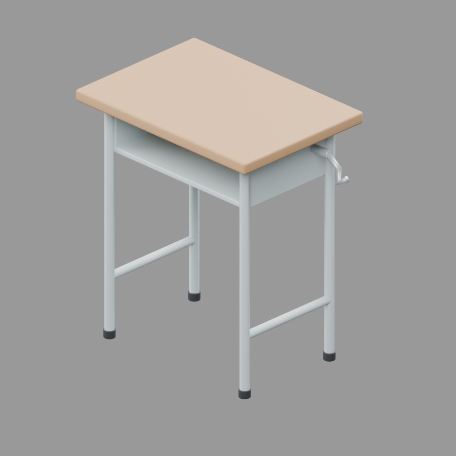 学校の机｜静止3D素材｜Blender・FBX・GLB