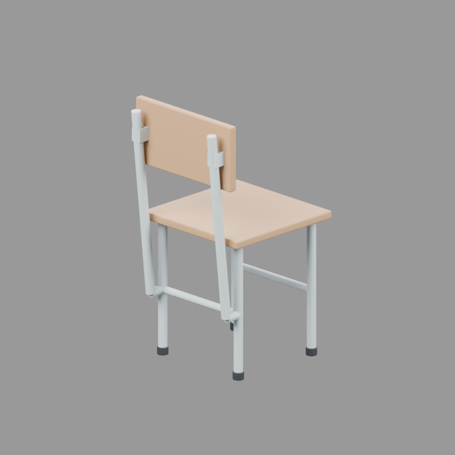 学校の椅子|静止3D素材|Blender・FBX・GLB