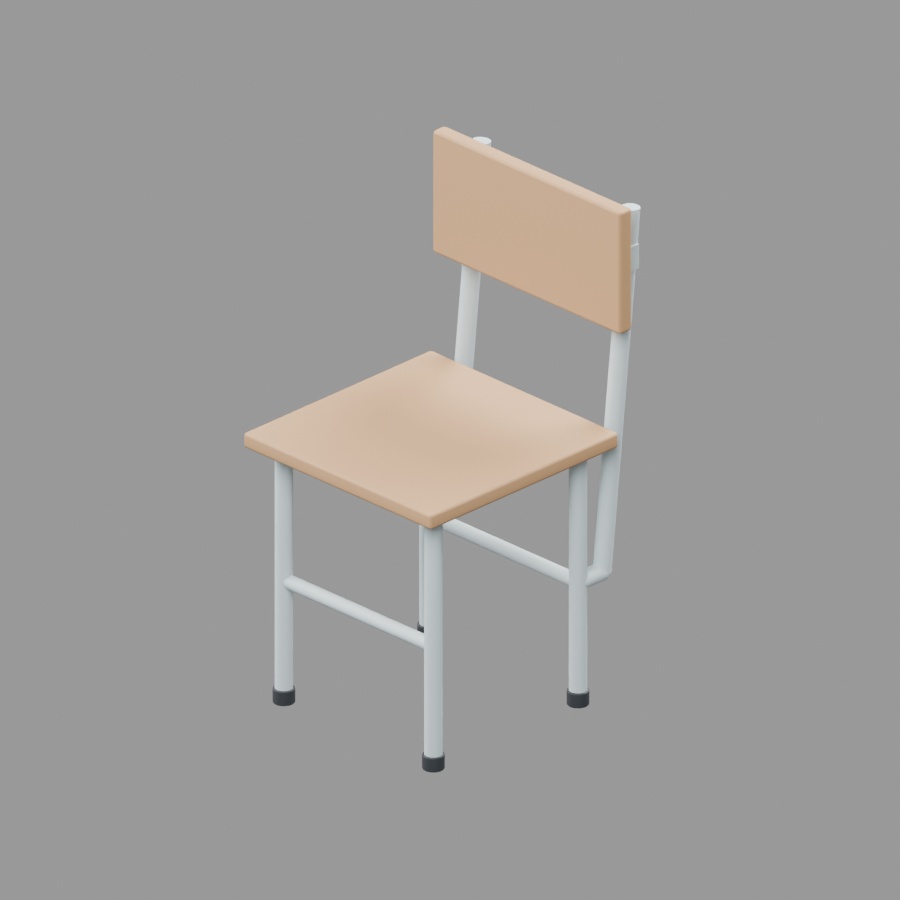 学校の椅子|静止3D素材|Blender・FBX・GLB