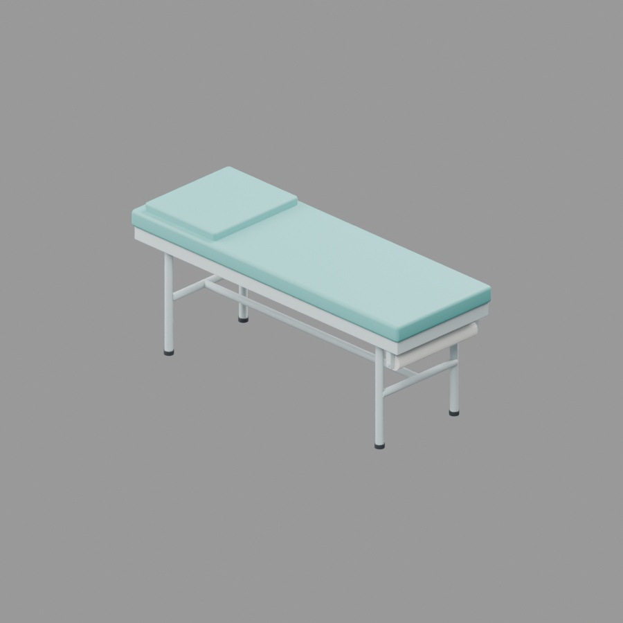 診察台|静止3D素材|Blender・FBX・GLB